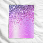 Purple Glitter Metal Monogram Name Fleece Blanket<br><div class="desc">Purple Faux Foil Metallic Sparkle Glitter Brushed Metal Monogram Name and Initial Fleece Blanket. This makes the perfect sweet 16 birthday,  wedding,  bridal shower,  anniversary,  baby shower or bachelorette party gift for someone that loves glam luxury and chic styles.</div>