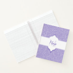 Purple Glitter Monogram Notebook