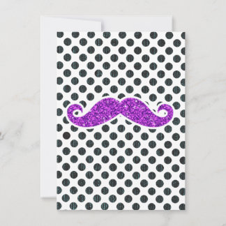 PURPLE GLITTER MUSTACHE POLKA DOTS