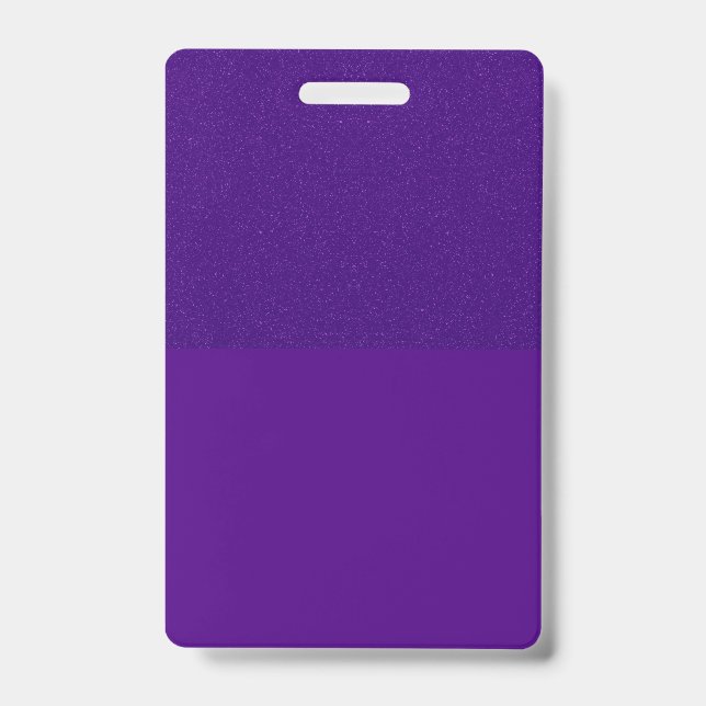 Purple Glitter Noise Custom Badge ID Badge (Front)