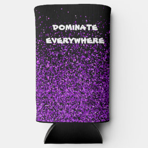 Purple Glitter on Black Dominate Everywhere Seltzer Can Cooler