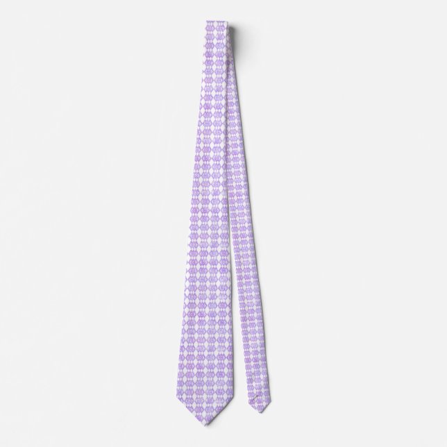 Purple Glitter Overlap Diamond Pattern Tie (Front)