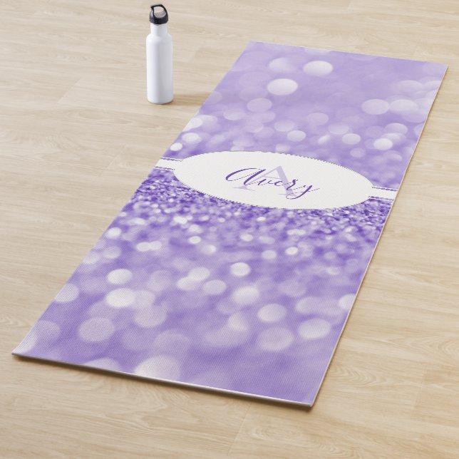 Purple Glitter Personalise Yoga Mat (In Situ)