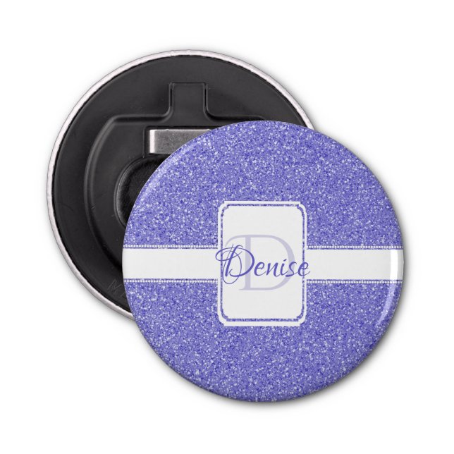 Purple Glitter Personalised  Bottle Opener (Front)