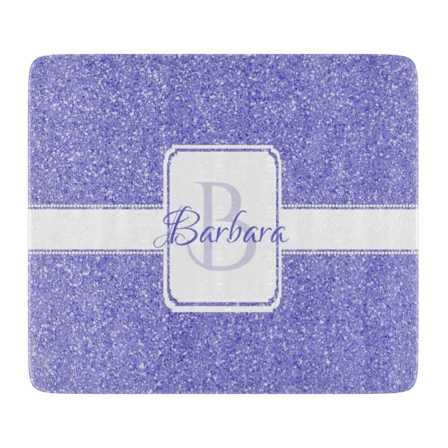 Purple Glitter Personalised Cutting Board (Front)