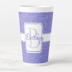Purple Glitter Personalised Latte Mug