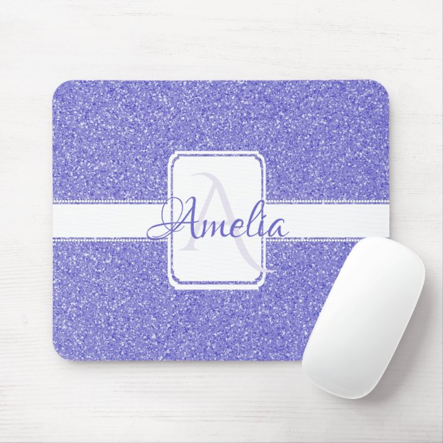 Purple Glitter Personalised Mouse Pad (With Mouse)