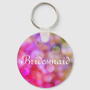 Purple Glitter Personalized Bridesmaid Keychain