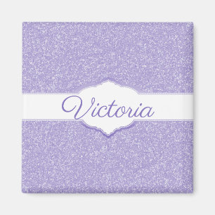 Purple Glitter Personalized Magnet