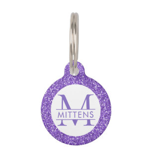 Purple Glitter Pink Sparkle Pretty Girly Pet Tag