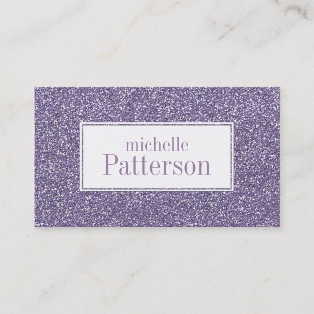 Purple Glitter Professional Business Cards (Front)