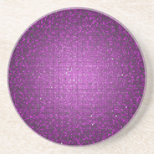 Purple Glitter Sequin Disco Glitz Pattern Coasters