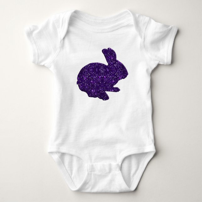 Purple Glitter Silhouette Easter Bunny Creeper (Front)