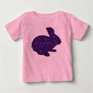 Purple Glitter Silhouette Easter Bunny Shirt