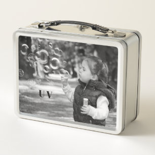 Purple glitter sparkle add your logo details here  metal lunch box