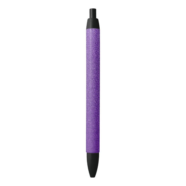 Purple Glitter, Sparkle, Glitter Background Black Ink Pen (Front Vertical)