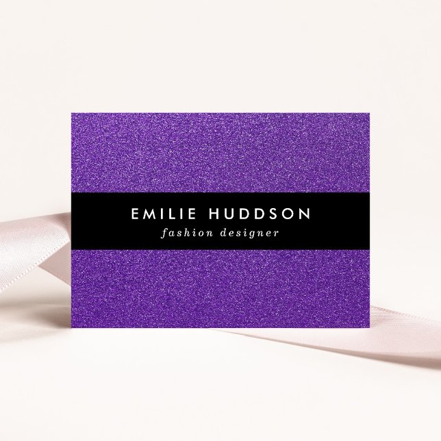 Purple Glitter, Sparkle, Glitter Background Business Card (Creator Uploaded)