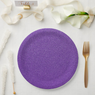 Purple Glitter, Sparkle, Glitter Background Paper Plate