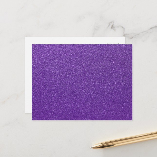 Purple Glitter, Sparkle, Glitter Background Postcard (Front/Back In Situ)
