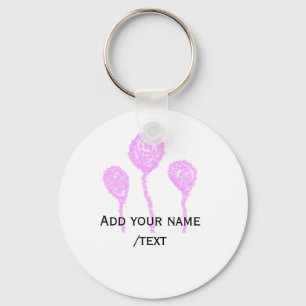 Purple glitter sparkle texture pink balloon key ring