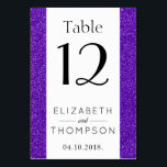 Purple Glitter, Sparkly, Shiny Glitter, Wedding Table Number<br><div class="desc">Add a personal touch to your wedding celebration with these stylish and memorable party items! Design features glitter texture in purple colour.</div>