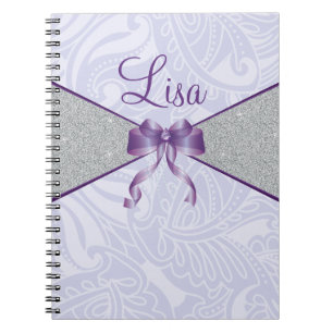 Purple Glitter Spiral Notebook