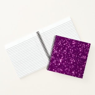 Purple glitter stars notebook