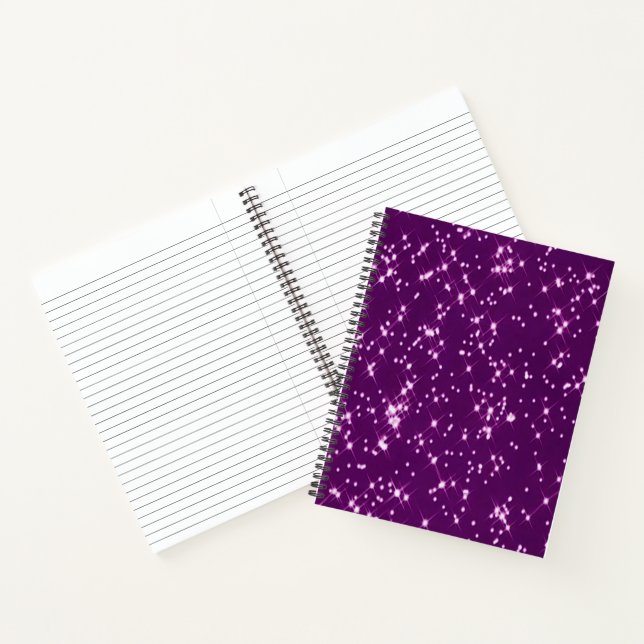 Purple glitter stars notebook (Inside)