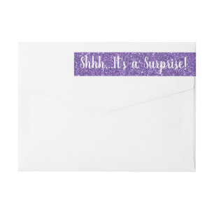 PURPLE Glitter SURPRISE Wrap Return Address Labels
