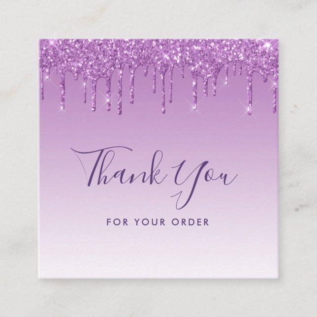 purple glitter thank you insert (Front)