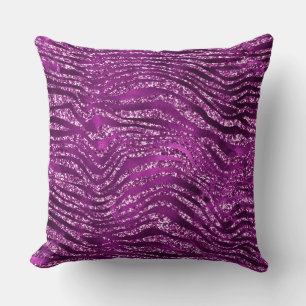 Purple Glitter/Tiger Sparkle Reversible Pillow