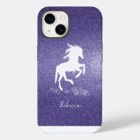 Purple Glitter Unicorn Case-Mate iPhone Case