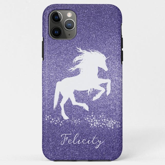 Purple Glitter Unicorn Case-Mate iPhone Case (Back)