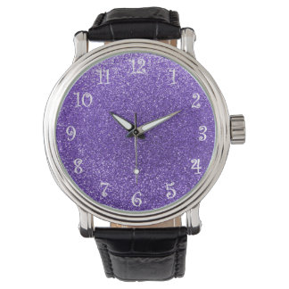 Purple glitter watch