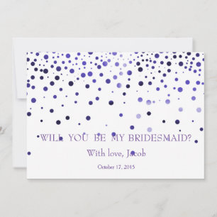 Purple Glitter Will You Be My Bridesmaid Invitation