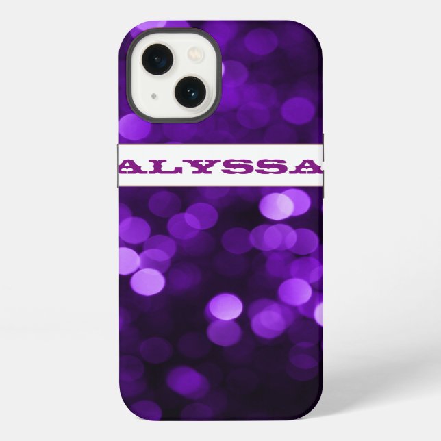 Purple glittering lights iPhone case (Back)