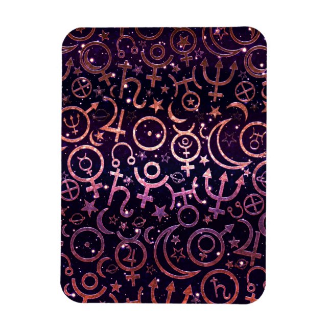 Purple Glittery Planetary Universe Space Planets Magnet (Vertical)