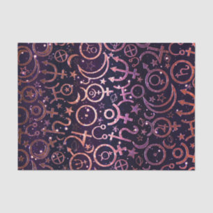 Purple Glittery Planetary Universe Space Planets Tissue Paper