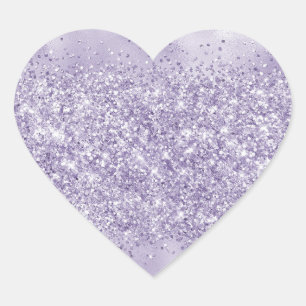 Purple Glitzy Glitter  Heart Sticker