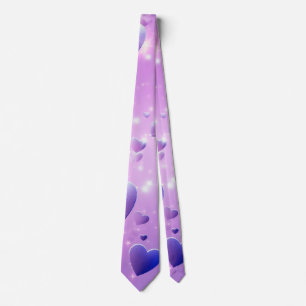 Purple Glow Heart Neck Tie