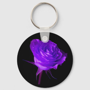 "Purple Glow" Rose Key Ring