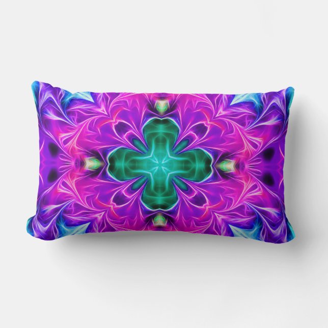 Purple Glowing Abstract Lumbar Pillow (Front)