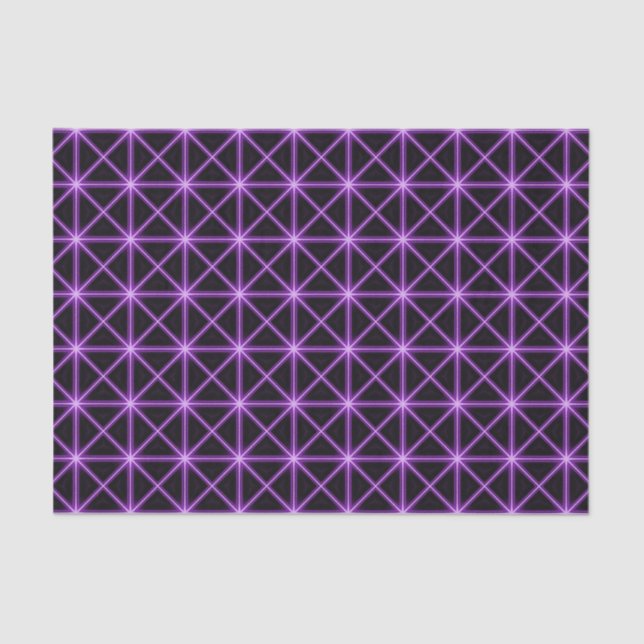 Purple Glowing Grid Tissue Paper (Front)