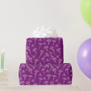 Purple glowing jelly fish pattern wrapping paper