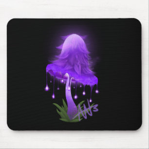 Purple Glowing Mushroom Mouse Pad