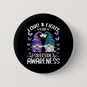Purple Gnome With Cute Butterfly Pattern Suicide A 6 Cm Round Badge
