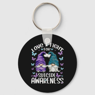 Purple Gnome With Cute Butterfly Pattern Suicide A Key Ring