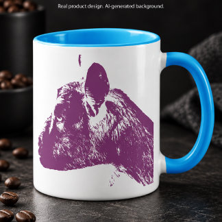 Purple Goat Energy Funny Custom Text Mug