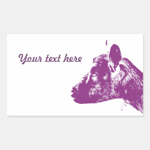 Purple Goat Rectangular Sticker