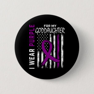 Purple Goddaughter Pancreatic Cancer Awareness Ame 6 Cm Round Badge